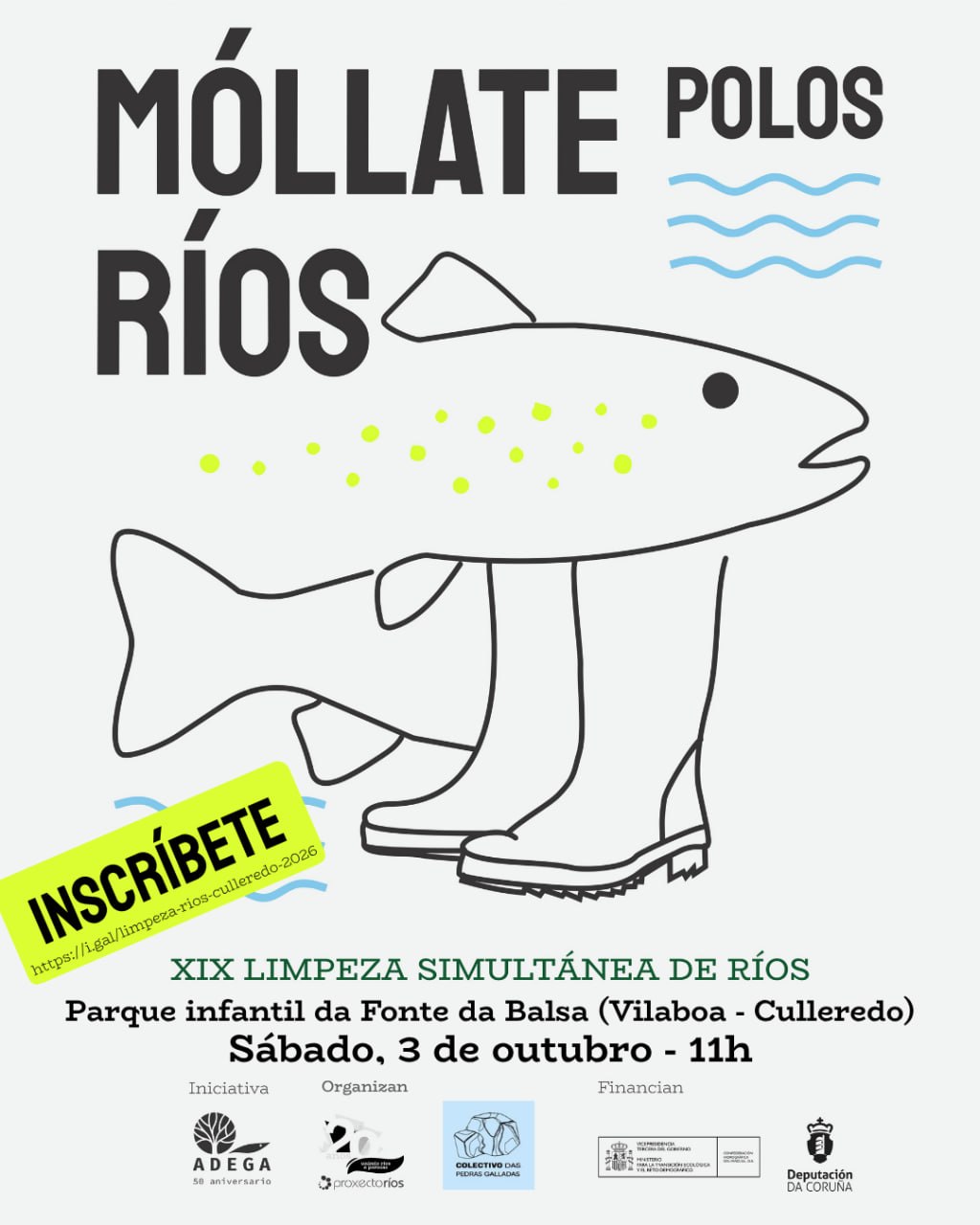 Cartel oficial: Móllate polos ríos - XIX Limpeza Simultánea de Ríos