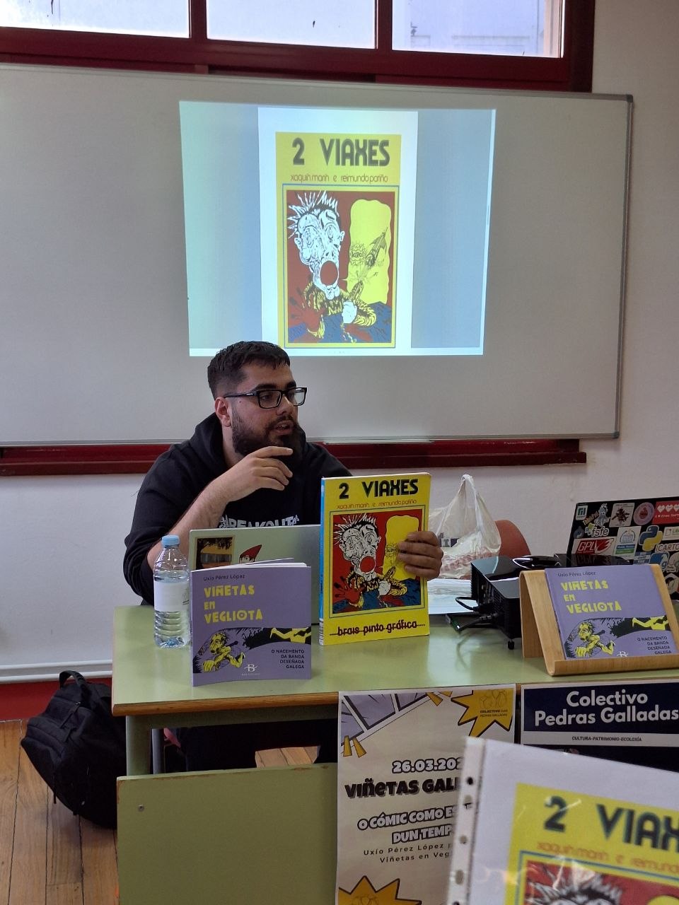 Uxío Pérez López durante a presentación no Burgo